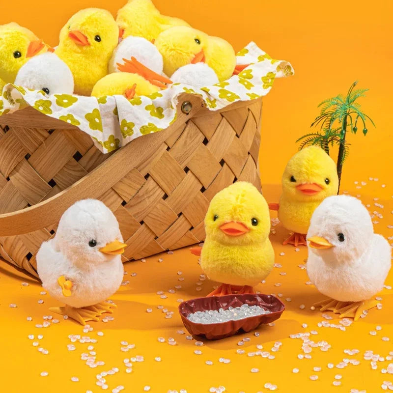 Yellow Jumping Chicken Wind-Up Plush Toy for Kids 2-4 Years