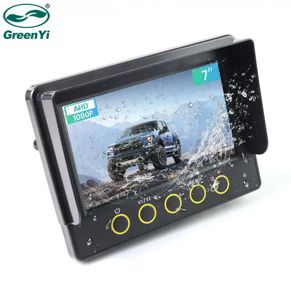 7 Inch Waterproof Car Monitor With IPS Screen And AHD 1080p Support 2 Channel Backup Camera System by InterCyprus Trading Ltd