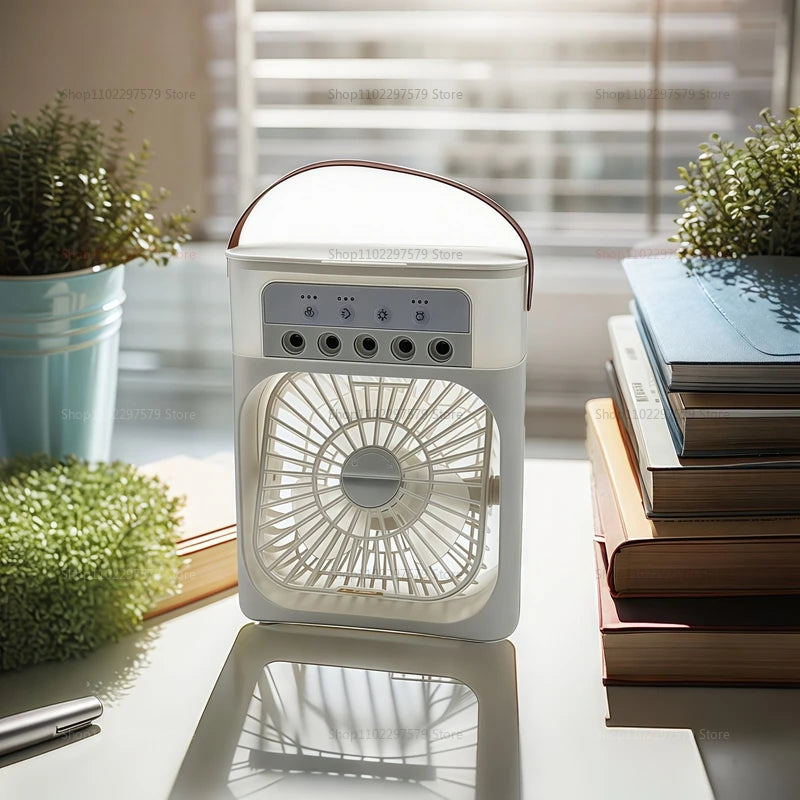 3-in-1 Portable Air Cooler Fan, Humidifier &amp; LED Night Light - Compact Personal Air Conditioner for Home &amp; Office