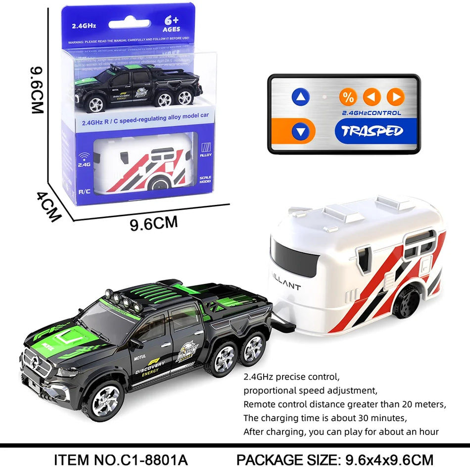 GoniCE 1 64 Κλίμακα RC Αυτοκίνητο με Τρέιλερ, Κράμα Μετάλλου Αναλογικό 2.4GHz