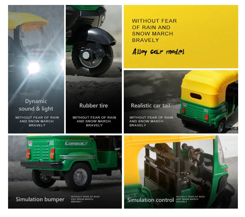 Alloy Indian Tricycle Model &ndash; Diecast Sound and Light Motorcycle Toy