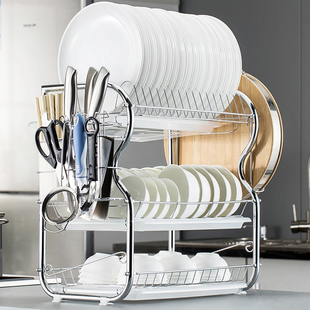 Multi-Functional 3-Tier Dish Rack &ndash; Draining Rack Holder