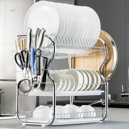 Multi-Functional 3-Tier Dish Rack &ndash; Draining Rack Holder