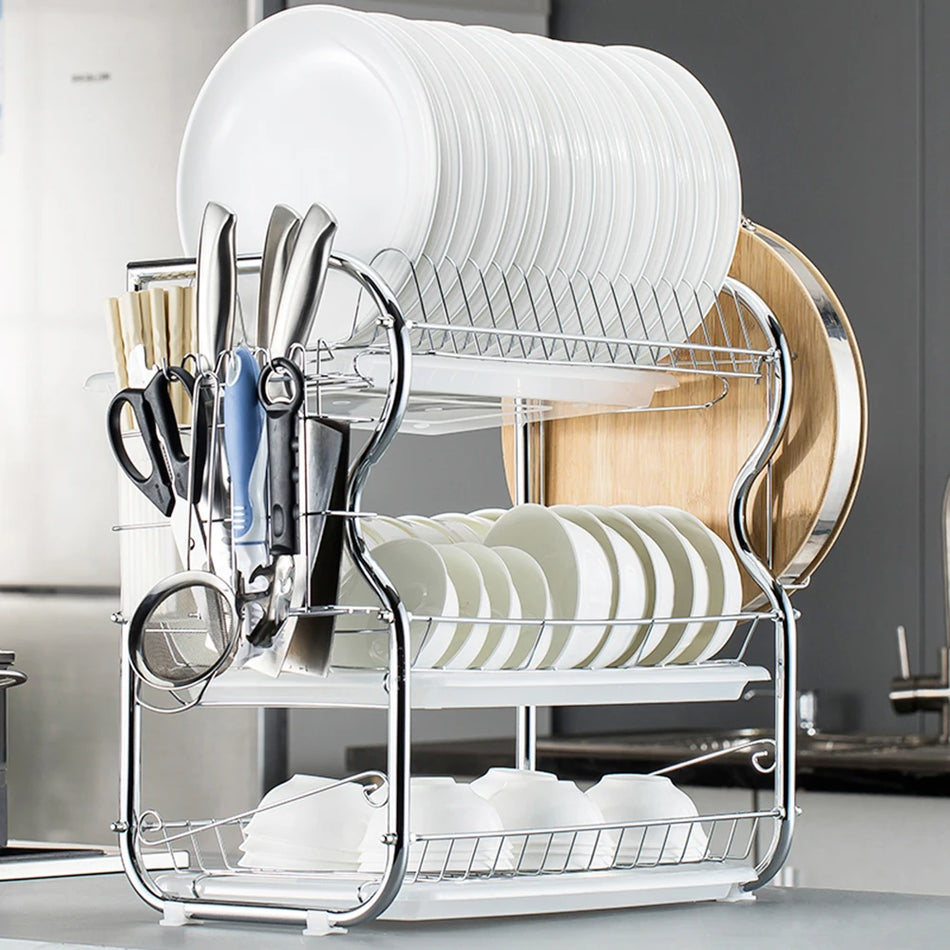 Multi-Functional 3-Tier Dish Rack &ndash; Draining Rack Holder