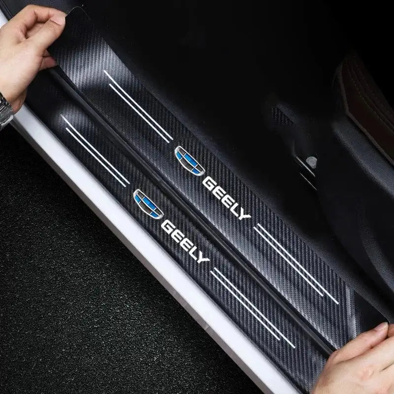 Carbon Fiber Car Door Sill Protector Sticker For Geely Cars
