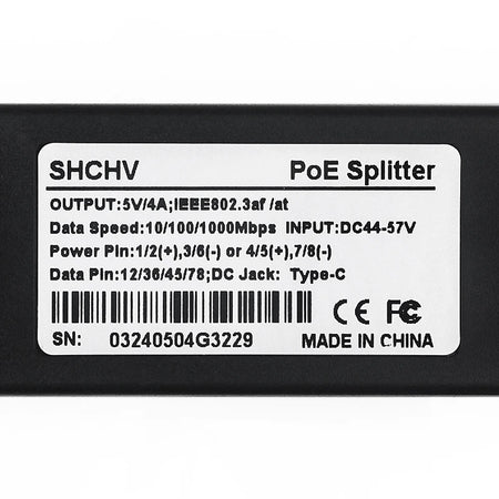 5V 4A PoE Splitter &ndash; High-Speed Gigabit Connectivity for Raspberry Pi 5