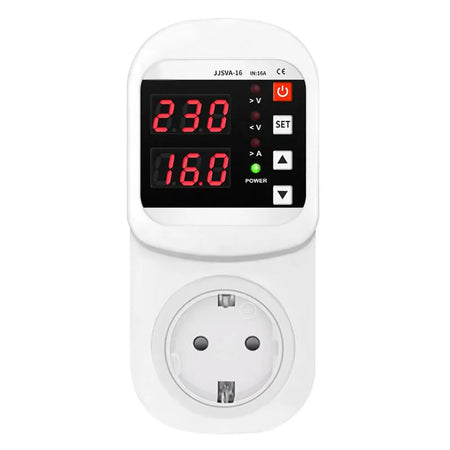 Automatic Voltage Protector Socket &ndash; Multifunctional LED Display with Automatic Reset EU Plug 16A