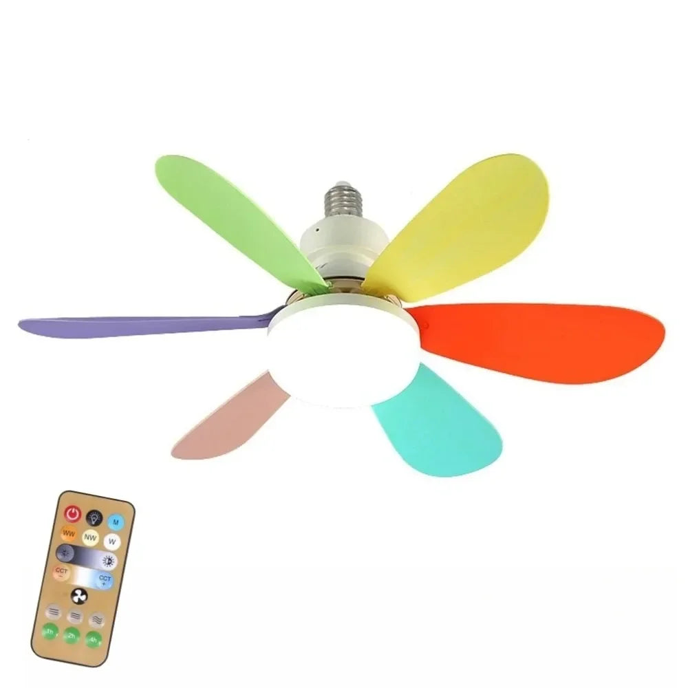 LED Ceiling Fan with Remote, Dimmable 40W polychrome / 52cm