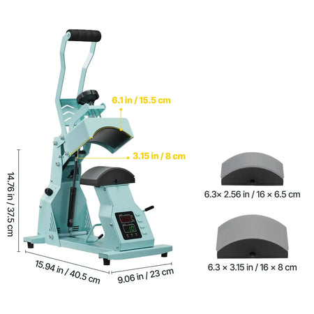 Hat Heat Press With Interchangeable Platens Green 2in1 / United States