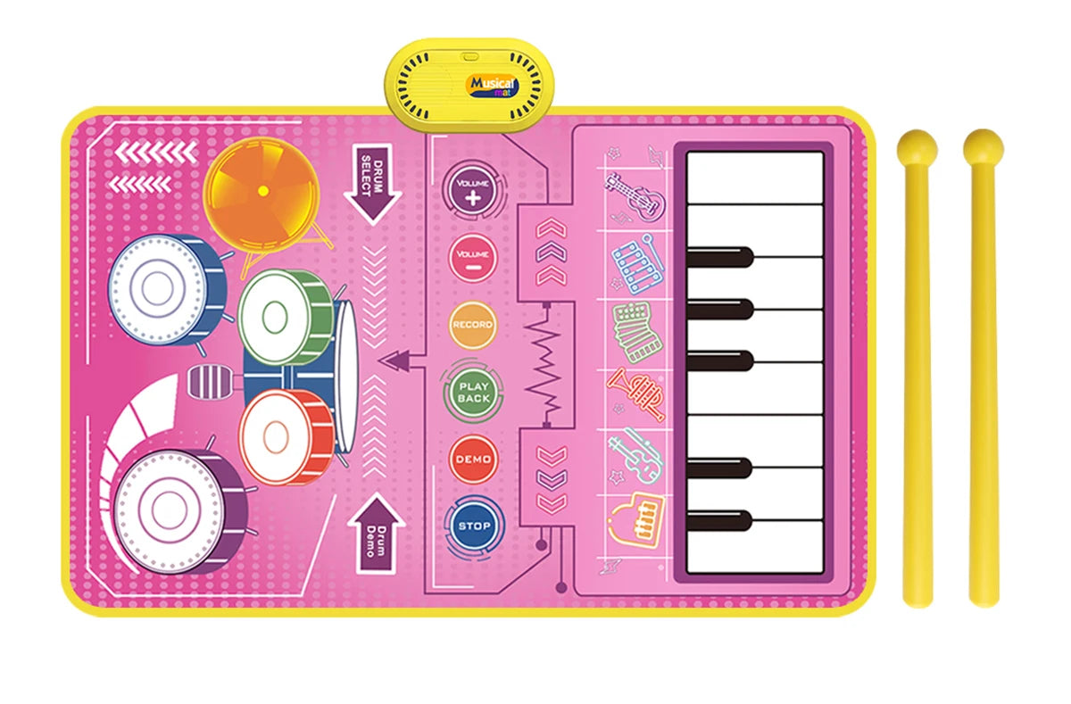 80x50cm Music Play Mat &ndash; Interactive Learning with 6 Instrument Sounds B 80x50cm