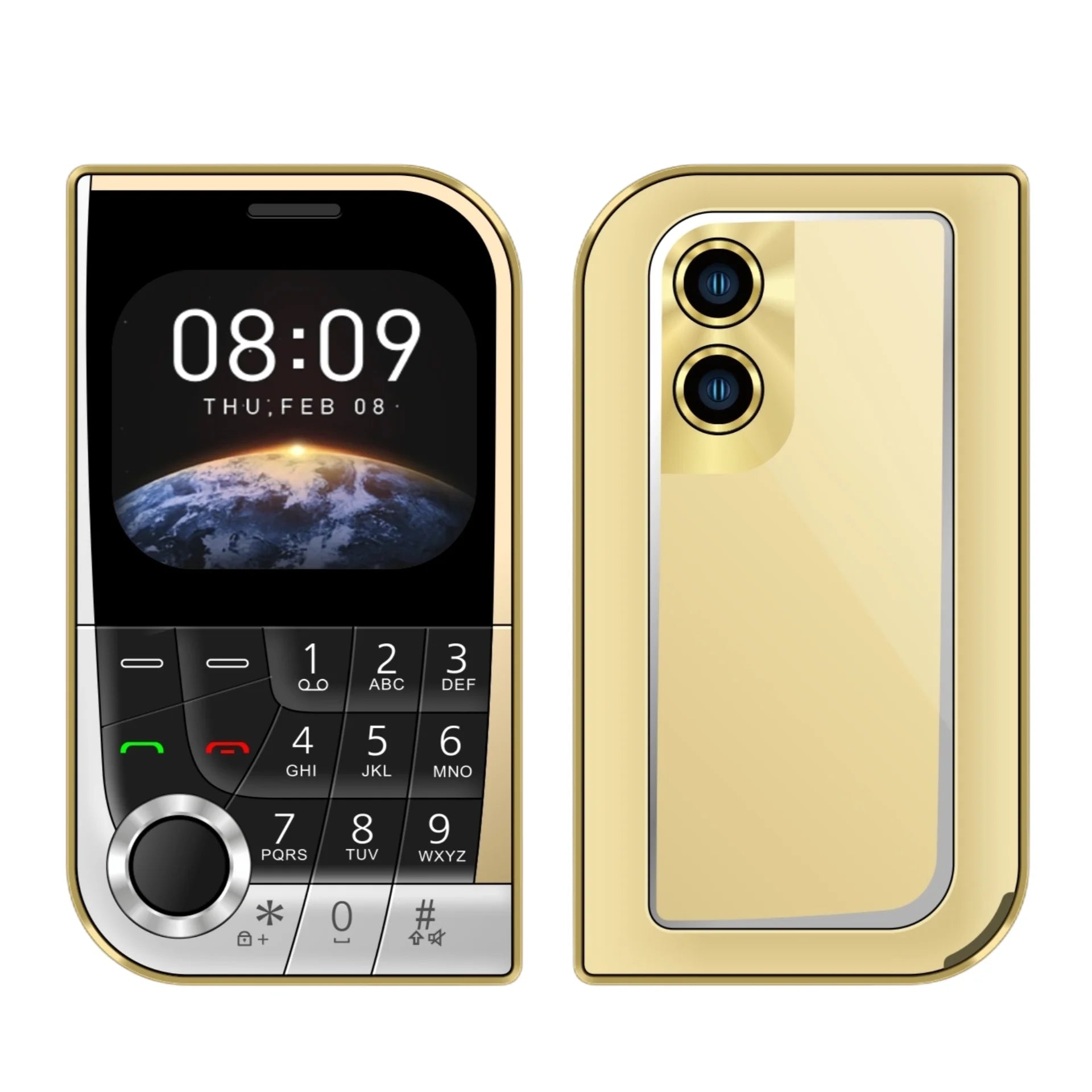 Pocket Phone Ultra Slim Dual SIM Voice Changer &ndash; Compact Gold / Standard