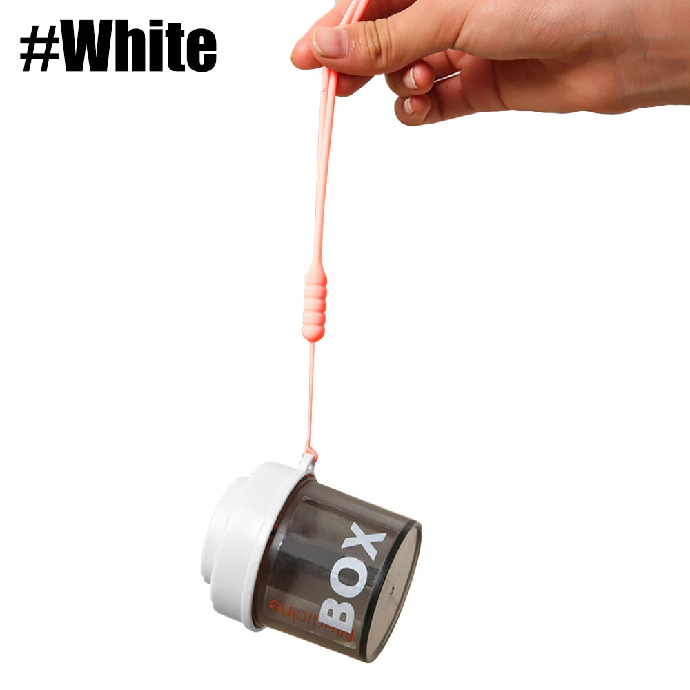 4 Compartment Small Pill Box &ndash; Moisture Proof Travel Organizer White