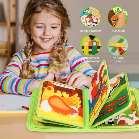 Children's 3D Farm Felt Storybook - Interactive Busy Board