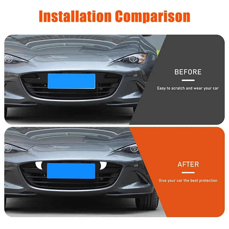 ABS White Front Grille Tiger Teeth Decoration For Mazda MX5