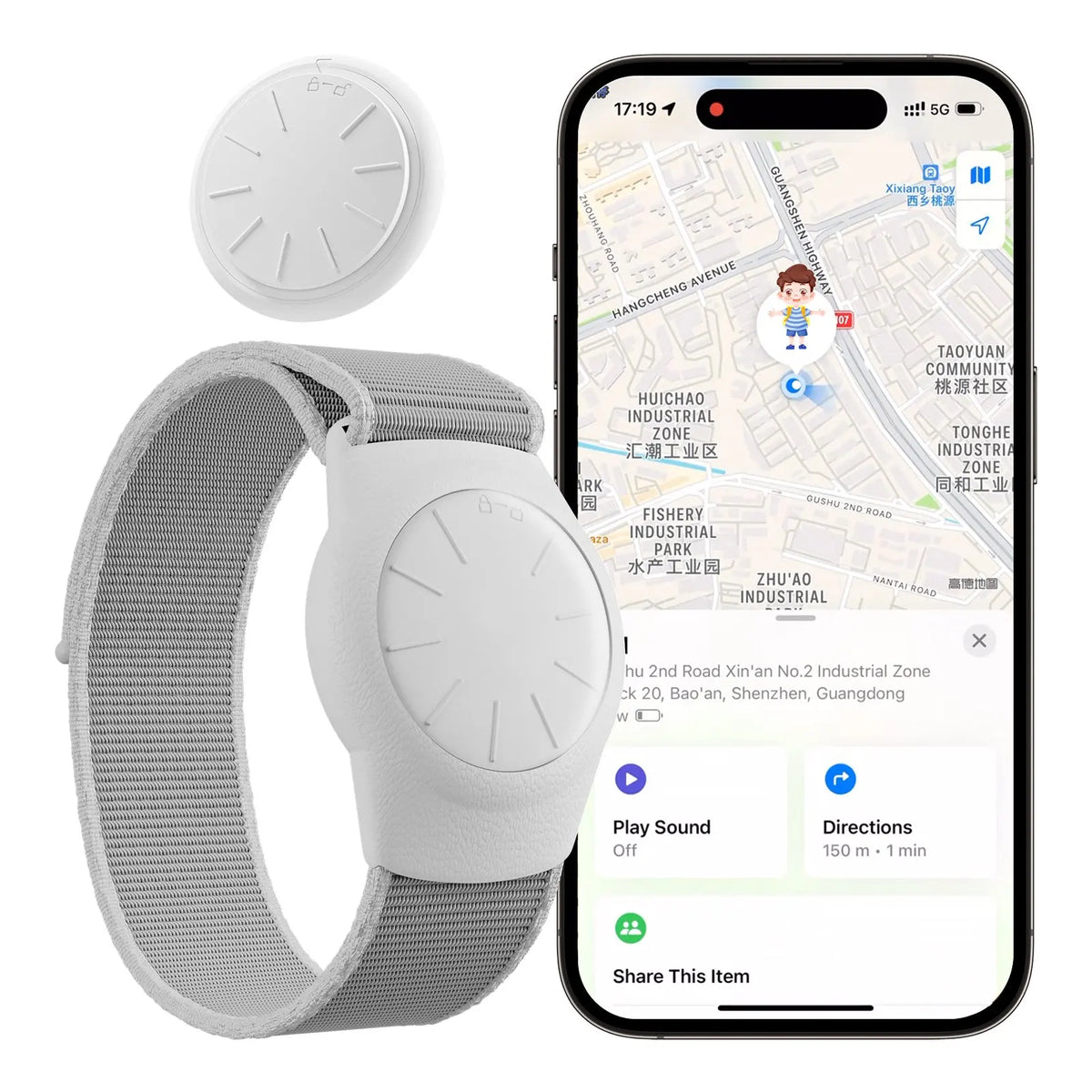 iOS GPS Tracker Watch For Kids &ndash; Find My Compatible Watchband-white