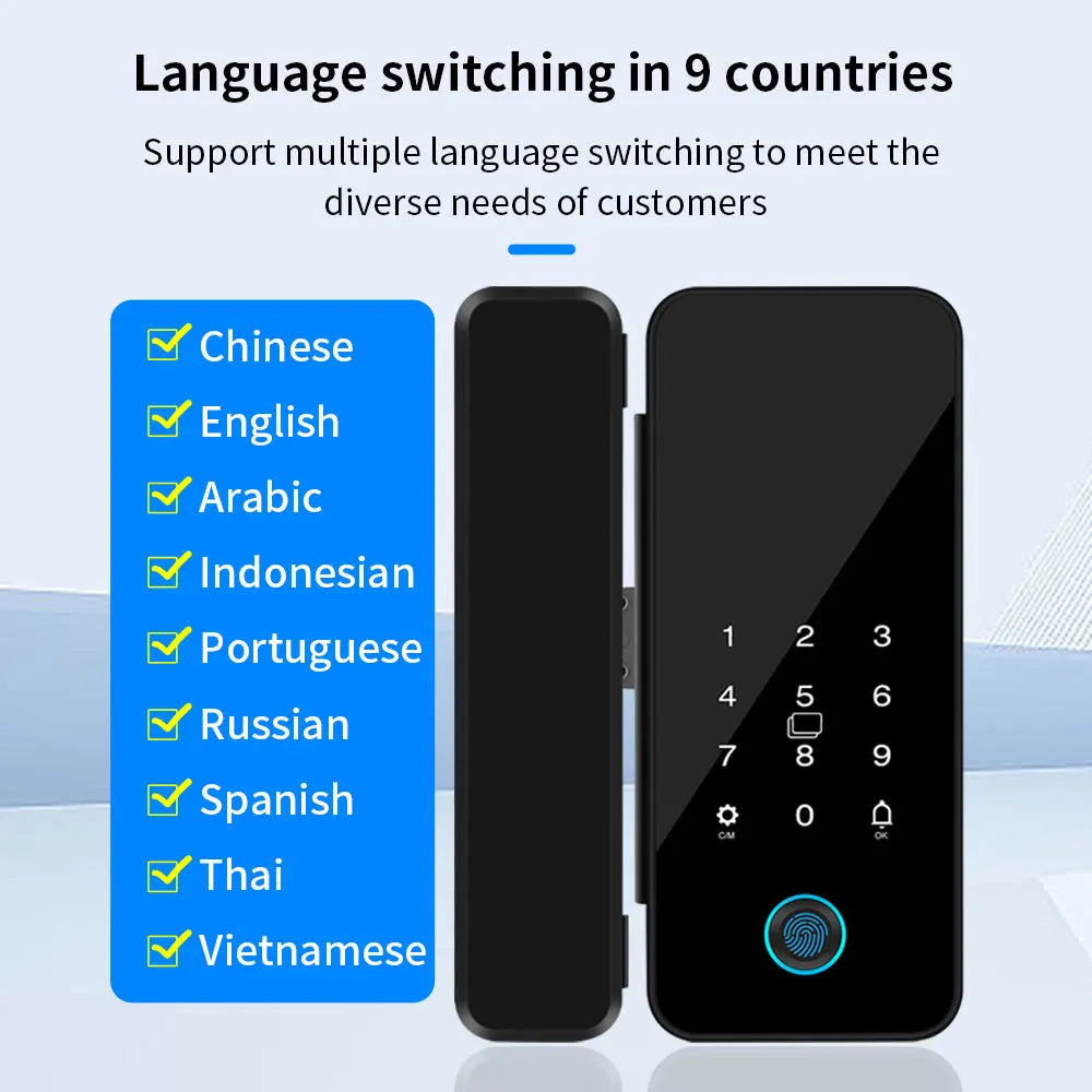 LUCKING DOOR B16-tuya Glass Door Lock &ndash; App Bluetooth Entry