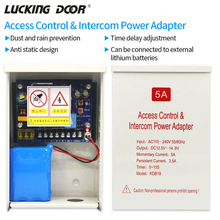 KDB18 &ndash; Delay-Enabled 12V 5A Power Supply For Access Control Default Title