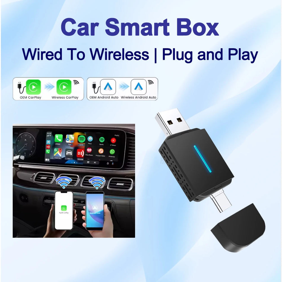 Wireless CarPlay Android Auto 2in1 Mini Box with WiFi BT Auto Connect for Toyota