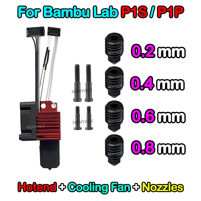Bambu Lab X1/X1C/P1P/P1S Metal Hotend &ndash; Enhanced Cooling P1P-Hk-Fan-HS-2468