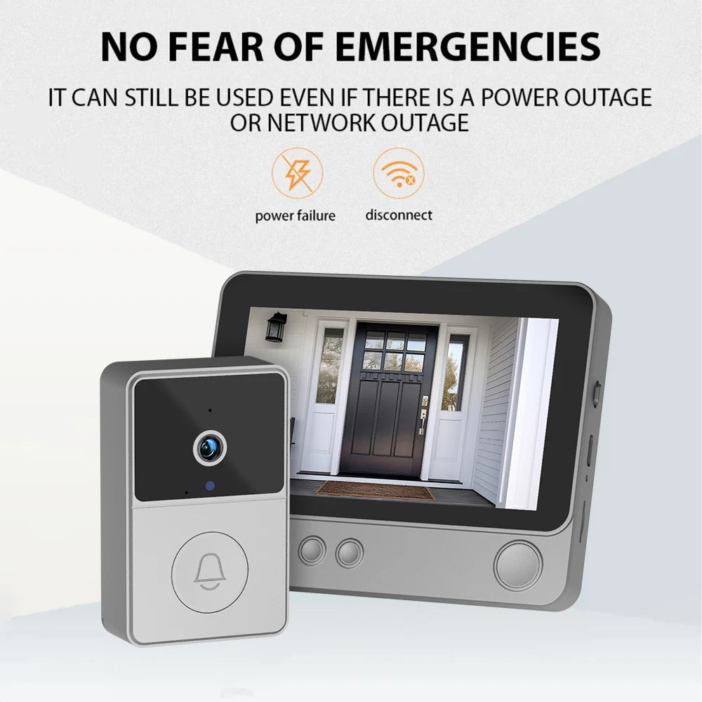Doorbell Intercom Camera Wireless 4.3in IPS &ndash; Two Way Audio