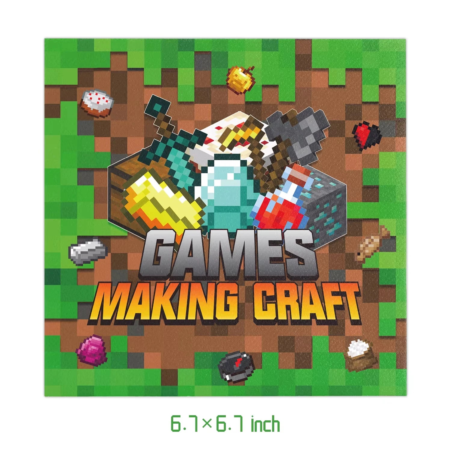 Pixel Game Party Supplies - Disposable Tableware &amp; Decor 20pcs napkin