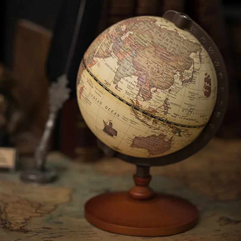 Retro Pure English Globe &ndash; Wooden Desk Decoration Piece