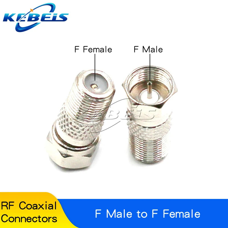 F Type to TV IEC Right Angle Adapter &ndash; Space-Saving Design F Male to F Female 1