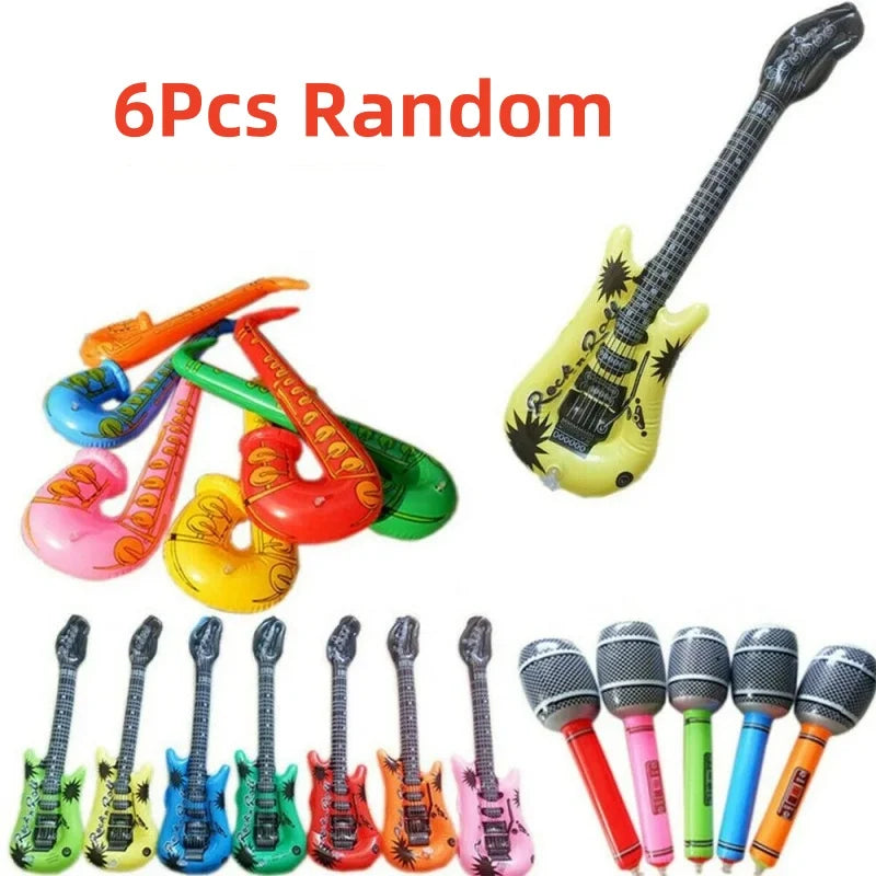 Inflatable Instruments Toy Music Balloons Set &ndash; Endless Fun for Kids Parties 6Pcs
