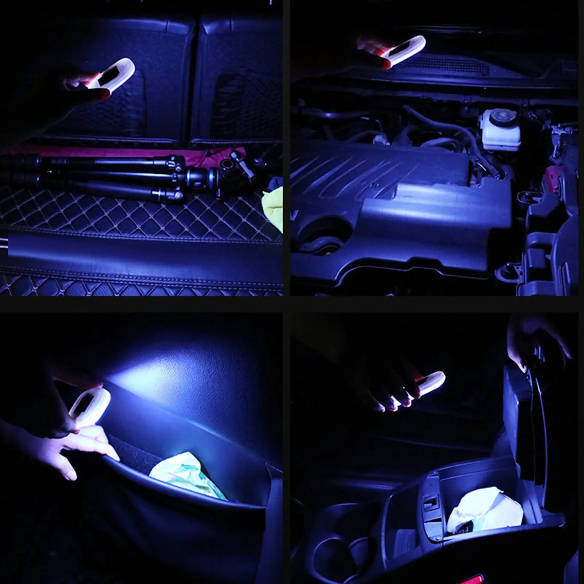 Car LED Touch Light Wall Reading Lamp Magnet Base Car Ceiling Light Ambient Mood Interior Lighting USB Rechargeable Lamp by InterCyprus Trading Ltd