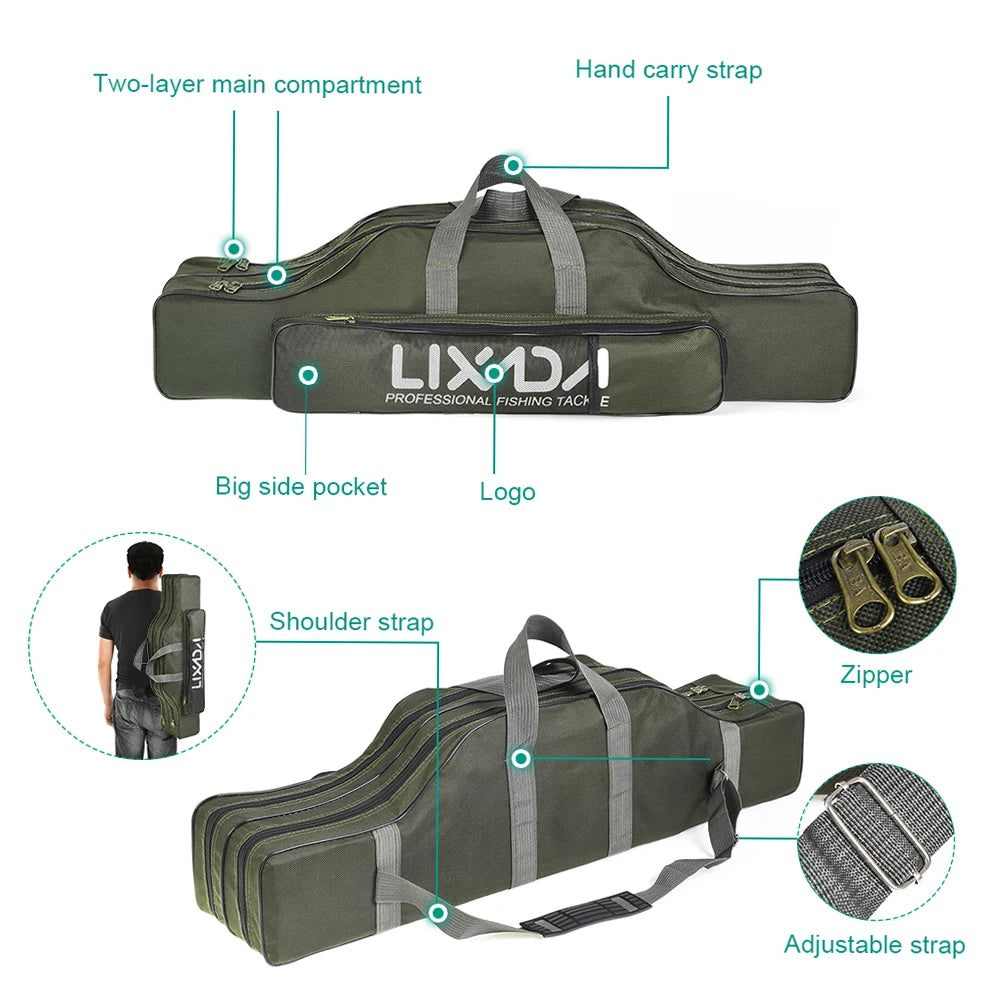 LIXADA Tackle Pack - Portable Folding Rod Bag Organizer