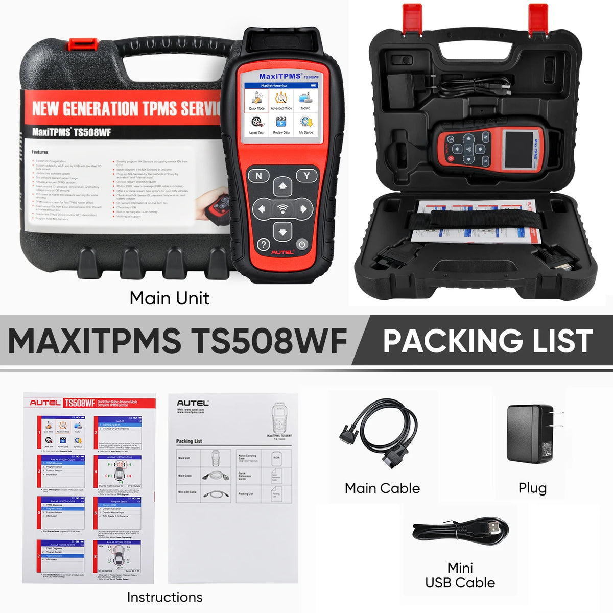 Autel MaxiTPMS TS508 TS508WF Tool &ndash; MX-Sensor Programmer TS508 Wi-Fi / UNITED KINGDOM / Multi-languages