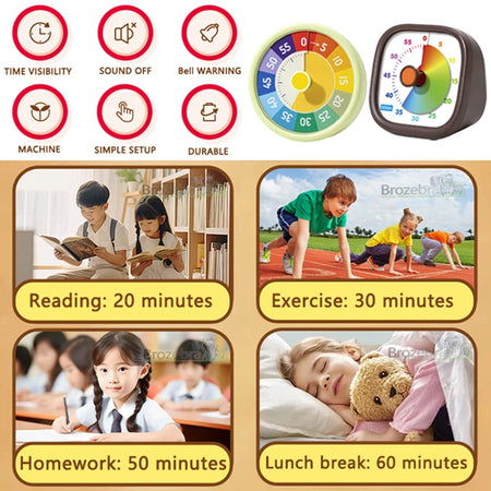 Classroom Visual Timer for Kids | Educational Countdown Tool | Silent 60-Minute Desk Timer