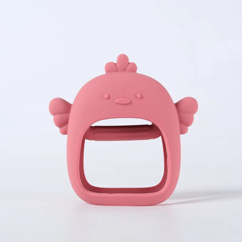 Cute Baby Hands Teether &ndash; Safe Silicone for Teething Relief Red
