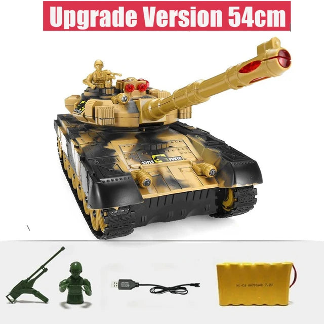 CONUSEA RC Military War Tank &ndash; Realistic Simulation Shooting 55cm Yellow
