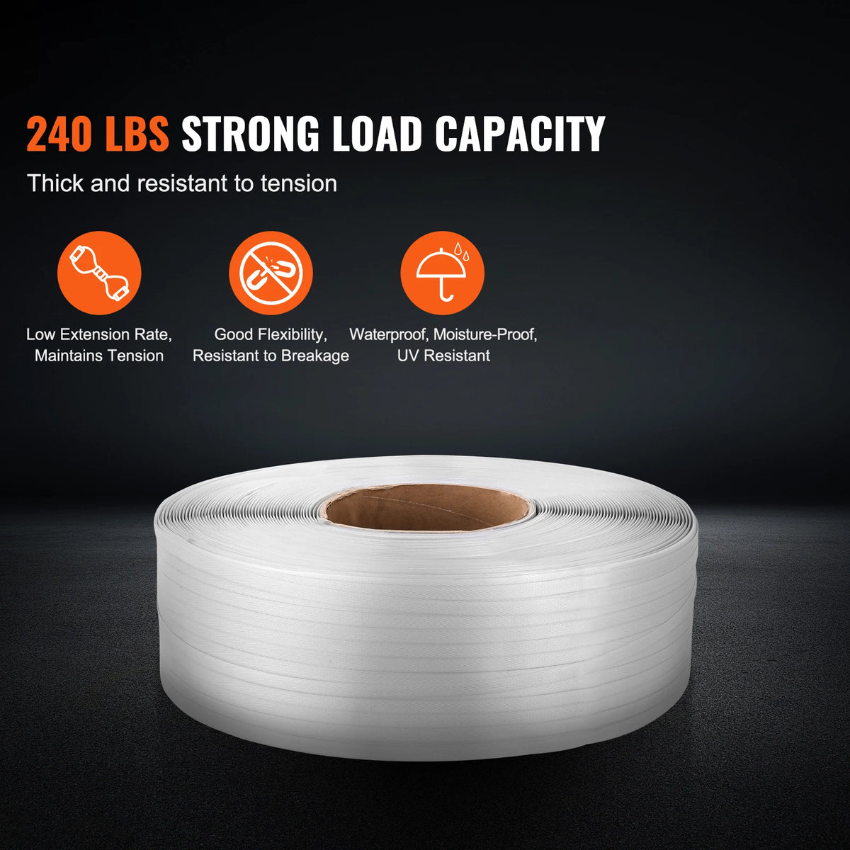 SucceBuy 9900ft White Strapping Roll - Ultra Long Length