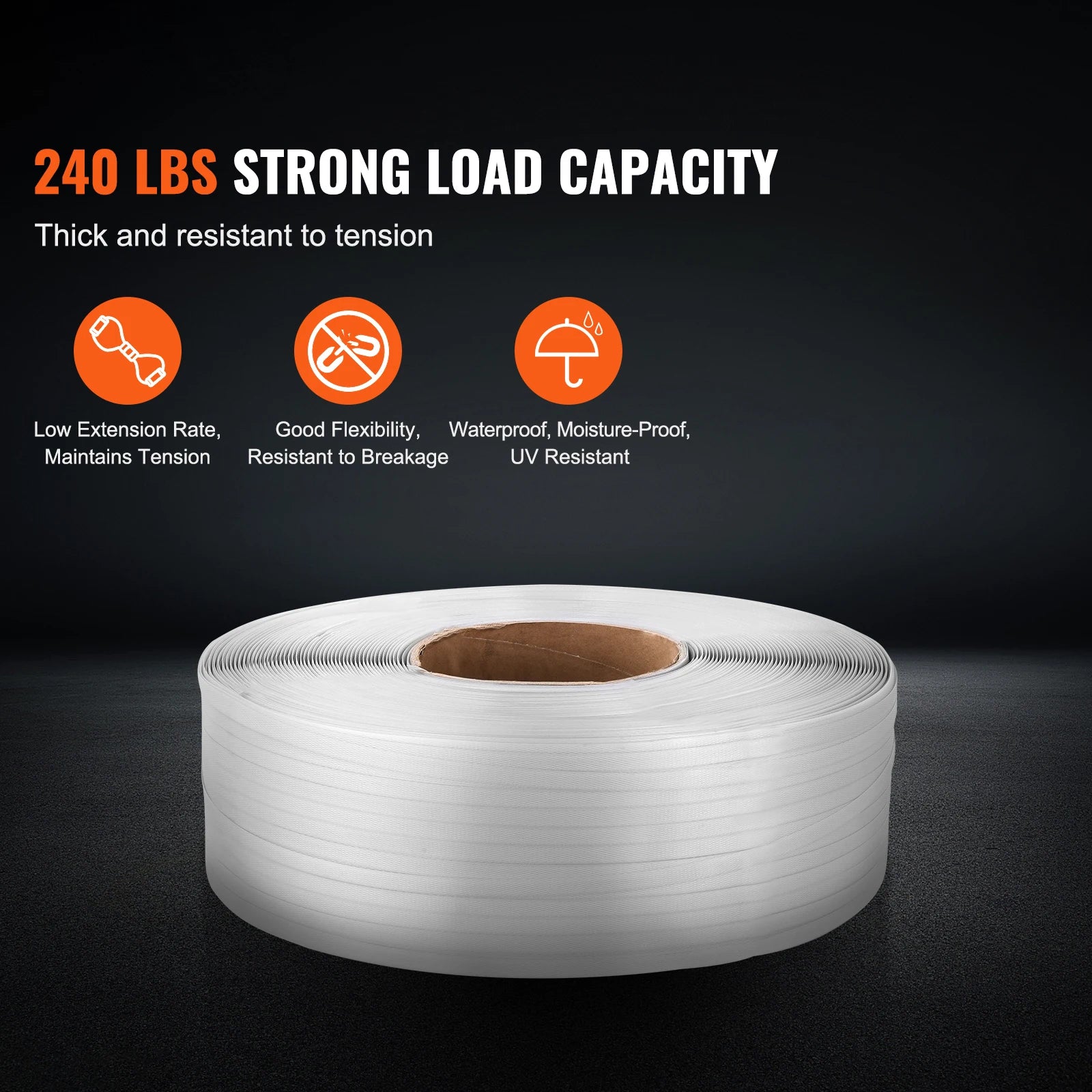 SucceBuy 9900ft White Strapping Roll - Ultra Long Length