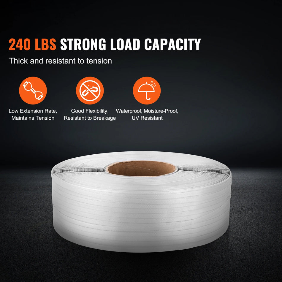 SucceBuy 9900ft White Strapping Roll - Ultra Long Length