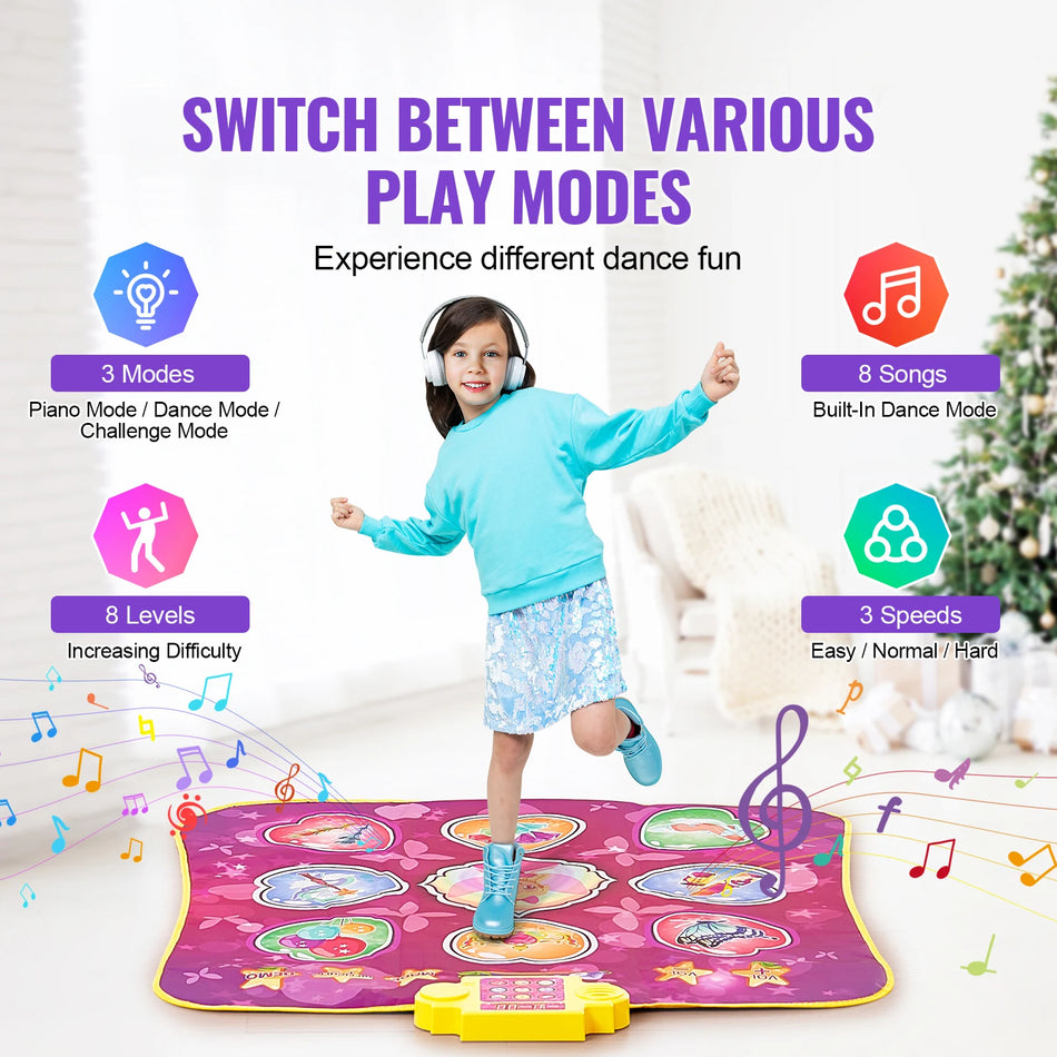 SucceBuy Kids Dance Mat &ndash; Three Modes Eight Levels Fun