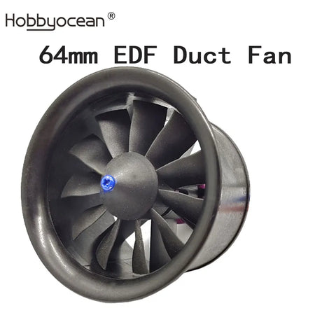 Hobbyocean 64mm EDF Plane with 11-Blade Ducted Fan and 50A ESC for RC Jets