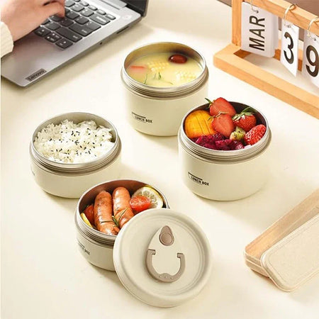 Insulated Lunch Box Set &ndash; Stackable 3 Compartments Durable