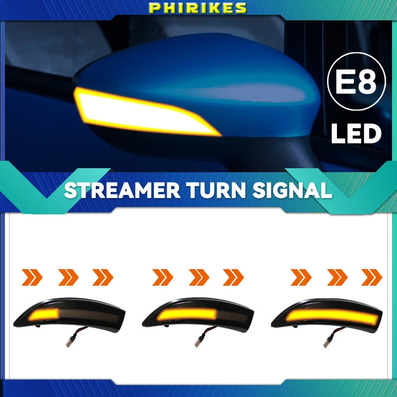Dynamisk LED Sekventiell Blinkersignal för Fiesta Mk7 B Max