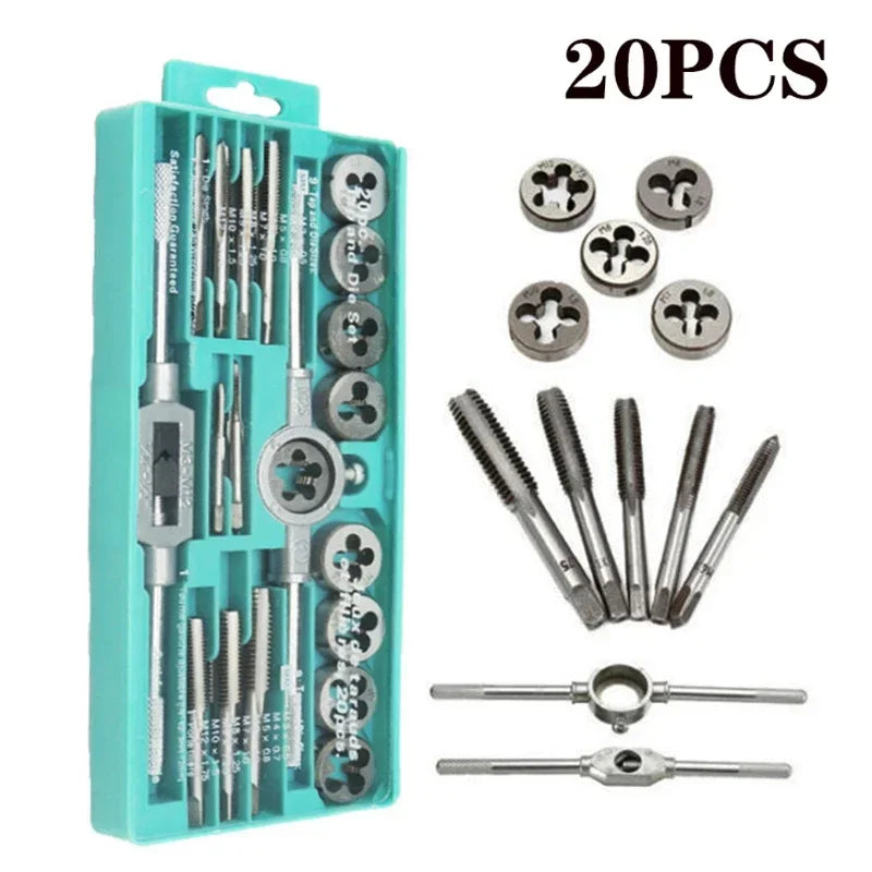 8 12 20Pcs Metric Hand Tap And Die Set M3-M12 &ndash; Versatile 20pcs