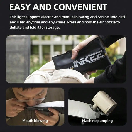 CrownQu Portable Inflatable Fill Light &ndash; Adjustable Bi-Color Lighting for Photography