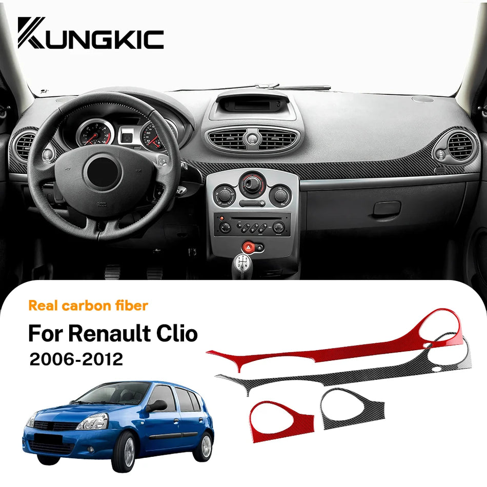 Carbonfiberafwerking voor middenconsole van Renault Clio