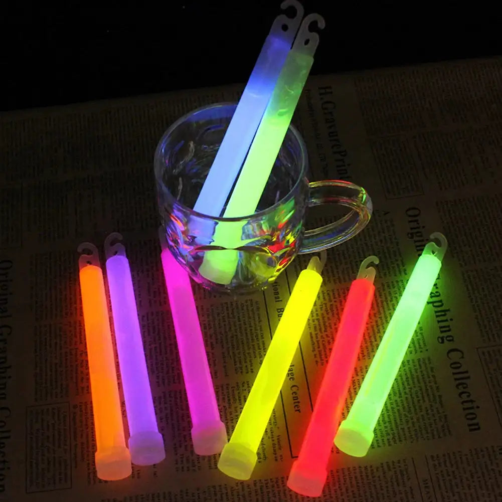 Waterproof 6 Inch Glow Sticks With Hook For Camping Gear