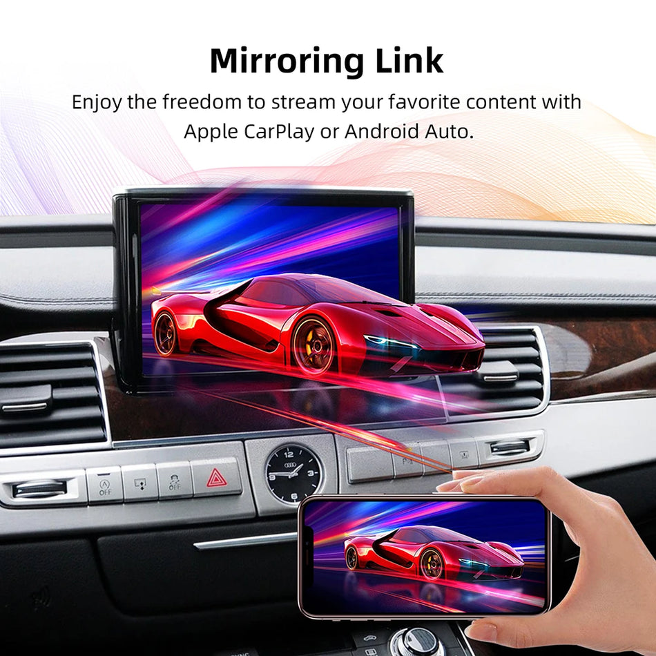 Безжичен CarPlay интерфейс за Audi A8 2010-2017 с AirPlay, Bluetooth и задна камера