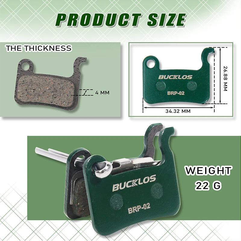 Bucklos Ceramic Hydraulic Disc Brake Pads - Wear Resistant
