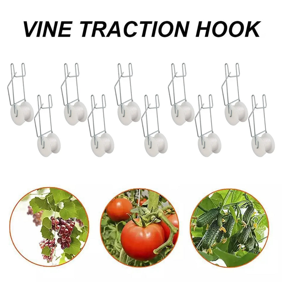 10Pcs Tomato Roller Hooks &ndash; Space Saving Design For Trellis Default Title