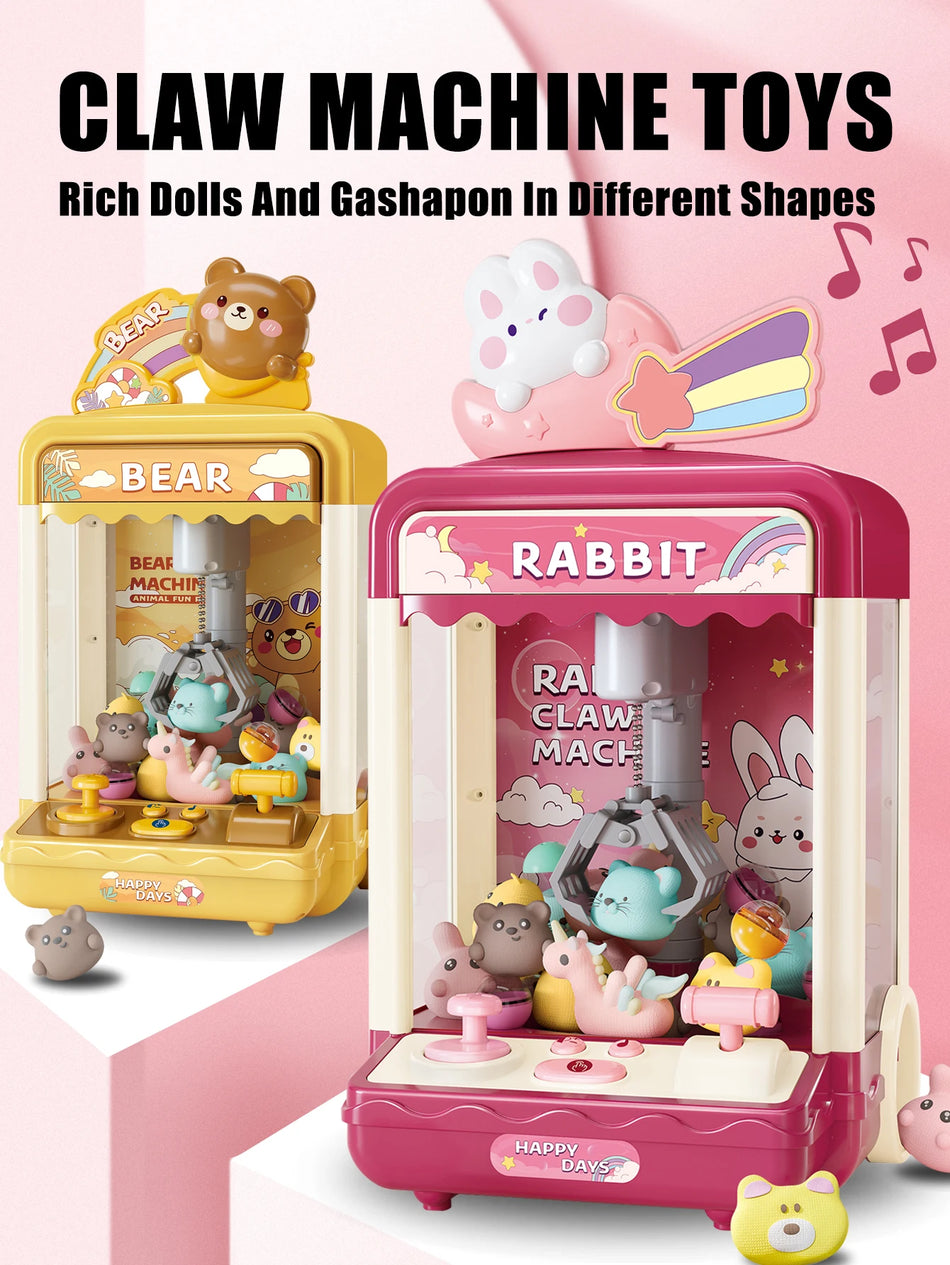 Macchina afferra bambole mini divertente per bambini Giocattolo artiglio Coniglio rosa