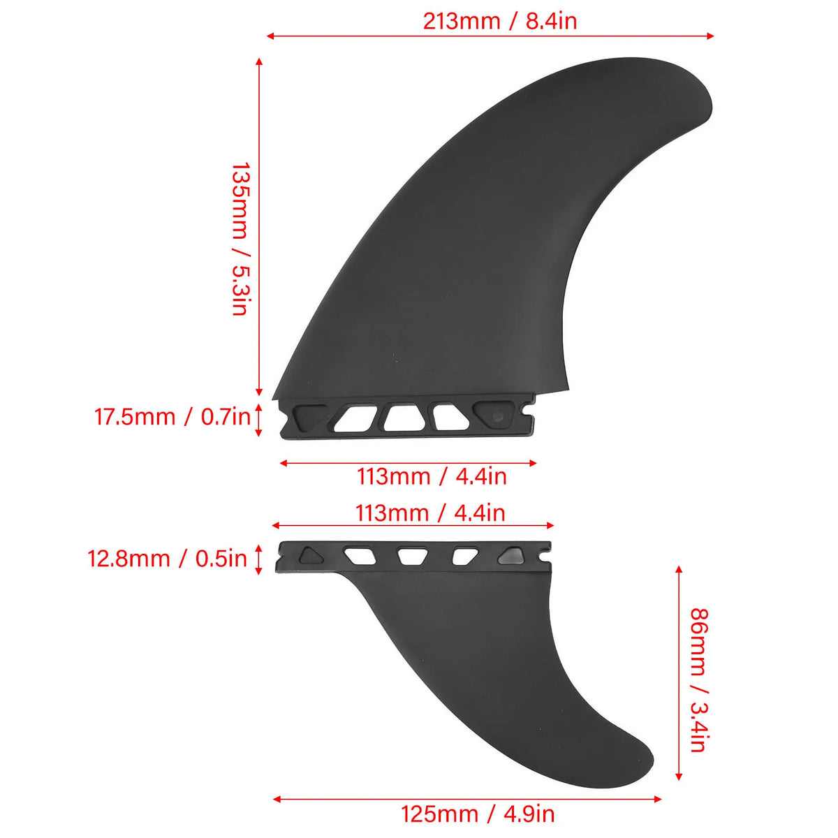 Surf Fin Set Flexible Lightweight PVC Fin &ndash; Durable PVC